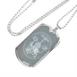 Celestial Animals Inside Circle Necklace Stainless Steel or 18k Gold Dog Tag 24" Chain-Express Your Love Gifts