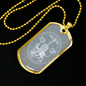 Celestial Animals Inside Circle Necklace Stainless Steel or 18k Gold Dog Tag 24" Chain-Express Your Love Gifts