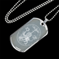 Celestial Animals Inside Circle Necklace Stainless Steel or 18k Gold Dog Tag 24" Chain-Express Your Love Gifts