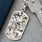 Celestial Animals Keychain Stainless Steel or 18k Gold Dog Tag Keyring-Express Your Love Gifts