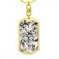 Celestial Animals Keychain Stainless Steel or 18k Gold Dog Tag Keyring-Express Your Love Gifts