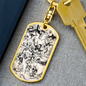 Celestial Animals Keychain Stainless Steel or 18k Gold Dog Tag Keyring-Express Your Love Gifts