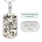 Celestial Animals Keychain Stainless Steel or 18k Gold Dog Tag Keyring-Express Your Love Gifts