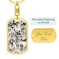 Celestial Animals Keychain Stainless Steel or 18k Gold Dog Tag Keyring-Express Your Love Gifts