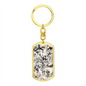 Celestial Animals Keychain Stainless Steel or 18k Gold Dog Tag Keyring-Express Your Love Gifts