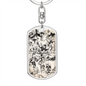 Celestial Animals Keychain Stainless Steel or 18k Gold Dog Tag Keyring-Express Your Love Gifts
