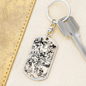 Celestial Animals Keychain Stainless Steel or 18k Gold Dog Tag Keyring-Express Your Love Gifts