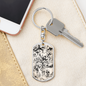Celestial Animals Keychain Stainless Steel or 18k Gold Dog Tag Keyring-Express Your Love Gifts