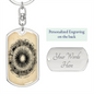 Celestial Black Hole Keychain Stainless Steel or 18k Gold Dog Tag Keyring-Express Your Love Gifts