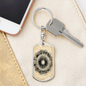 Celestial Black Hole Keychain Stainless Steel or 18k Gold Dog Tag Keyring-Express Your Love Gifts