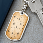 Celestial Black Stars Keychain Stainless Steel or 18k Gold Dog Tag Keyring-Express Your Love Gifts