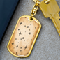 Celestial Black Stars Keychain Stainless Steel or 18k Gold Dog Tag Keyring-Express Your Love Gifts