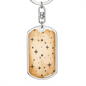 Celestial Black Stars Keychain Stainless Steel or 18k Gold Dog Tag Keyring-Express Your Love Gifts