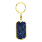 Celestial Blue Galaxy Keychain Stainless Steel or 18k Gold Dog Tag Keyring-Express Your Love Gifts
