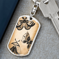 Celestial Butterflies Keychain Stainless Steel or 18k Gold Dog Tag Keyring-Express Your Love Gifts