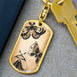 Celestial Butterflies Keychain Stainless Steel or 18k Gold Dog Tag Keyring-Express Your Love Gifts