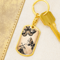 Celestial Butterflies Keychain Stainless Steel or 18k Gold Dog Tag Keyring-Express Your Love Gifts