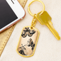 Celestial Butterflies Keychain Stainless Steel or 18k Gold Dog Tag Keyring-Express Your Love Gifts