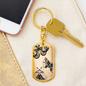 Celestial Butterflies Keychain Stainless Steel or 18k Gold Dog Tag Keyring-Express Your Love Gifts