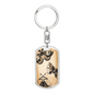 Celestial Butterflies Keychain Stainless Steel or 18k Gold Dog Tag Keyring-Express Your Love Gifts