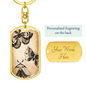 Celestial Butterflies Keychain Stainless Steel or 18k Gold Dog Tag Keyring-Express Your Love Gifts