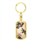 Celestial Butterflies Keychain Stainless Steel or 18k Gold Dog Tag Keyring-Express Your Love Gifts