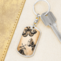 Celestial Butterflies Keychain Stainless Steel or 18k Gold Dog Tag Keyring-Express Your Love Gifts