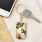 Celestial Butterflies Keychain Stainless Steel or 18k Gold Dog Tag Keyring-Express Your Love Gifts