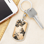 Celestial Butterflies Keychain Stainless Steel or 18k Gold Dog Tag Keyring-Express Your Love Gifts