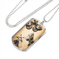 Celestial Butterflies Necklace Stainless Steel or 18k Gold Dog Tag 24" Chain-Express Your Love Gifts