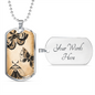 Celestial Butterflies Necklace Stainless Steel or 18k Gold Dog Tag 24" Chain-Express Your Love Gifts