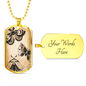 Celestial Butterflies Necklace Stainless Steel or 18k Gold Dog Tag 24" Chain-Express Your Love Gifts