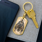 Celestial Butterfly Keychain Stainless Steel or 18k Gold Dog Tag Keyring-Express Your Love Gifts