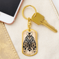 Celestial Butterfly Keychain Stainless Steel or 18k Gold Dog Tag Keyring-Express Your Love Gifts