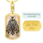 Celestial Butterfly Keychain Stainless Steel or 18k Gold Dog Tag Keyring-Express Your Love Gifts