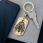 Celestial Butterfly Keychain Stainless Steel or 18k Gold Dog Tag Keyring-Express Your Love Gifts