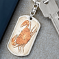 Celestial Crab Keychain Stainless Steel or 18k Gold Dog Tag Keyring-Express Your Love Gifts