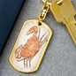 Celestial Crab Keychain Stainless Steel or 18k Gold Dog Tag Keyring-Express Your Love Gifts