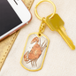 Celestial Crab Keychain Stainless Steel or 18k Gold Dog Tag Keyring-Express Your Love Gifts