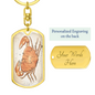 Celestial Crab Keychain Stainless Steel or 18k Gold Dog Tag Keyring-Express Your Love Gifts