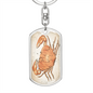 Celestial Crab Keychain Stainless Steel or 18k Gold Dog Tag Keyring-Express Your Love Gifts