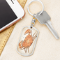 Celestial Crab Keychain Stainless Steel or 18k Gold Dog Tag Keyring-Express Your Love Gifts