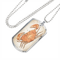 Celestial Crab Necklace Stainless Steel or 18k Gold Dog Tag 24" Chain-Express Your Love Gifts