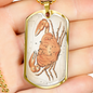Celestial Crab Necklace Stainless Steel or 18k Gold Dog Tag 24" Chain-Express Your Love Gifts