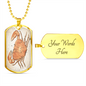 Celestial Crab Necklace Stainless Steel or 18k Gold Dog Tag 24" Chain-Express Your Love Gifts