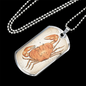 Celestial Crab Necklace Stainless Steel or 18k Gold Dog Tag 24" Chain-Express Your Love Gifts