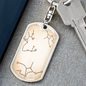 Celestial DNA Keychain Stainless Steel or 18k Gold Dog Tag Keyring-Express Your Love Gifts