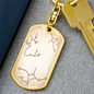 Celestial DNA Keychain Stainless Steel or 18k Gold Dog Tag Keyring-Express Your Love Gifts