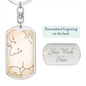 Celestial DNA Keychain Stainless Steel or 18k Gold Dog Tag Keyring-Express Your Love Gifts