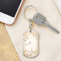 Celestial DNA Keychain Stainless Steel or 18k Gold Dog Tag Keyring-Express Your Love Gifts